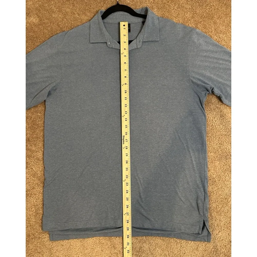 Dunning Golf Performance Polo Men’s Size L – Blue Heather – Coolmax Stretch